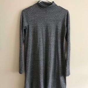 Gray long sleeve dress with turtle neck